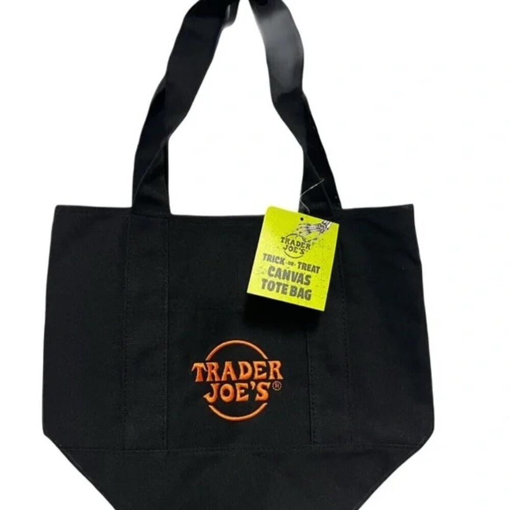 Trader Joe's Black Orange Trader Joe's Canvas Mini Tote